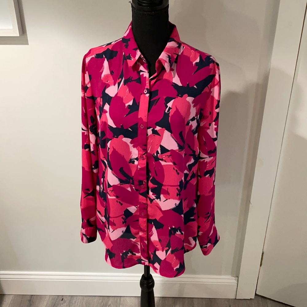 Multi-colored button down blouse Banana Republic